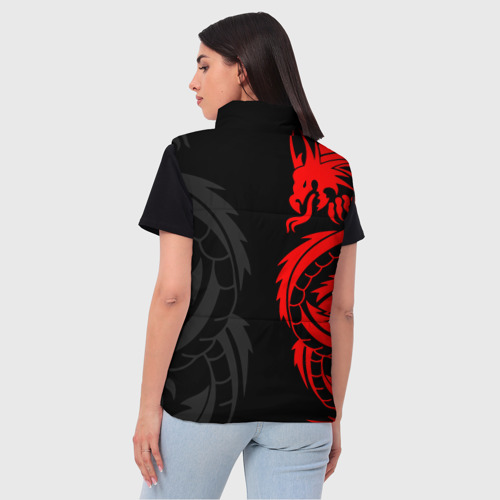 Женский жилет утепленный 3D Аниме Токийские мстители: Красный дракон, цвет черный - фото 4