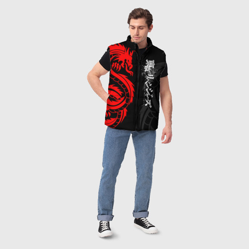 Мужской жилет утепленный 3D Аниме Токийские мстители: Красный дракон, цвет черный - фото 5