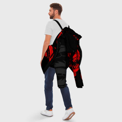 Куртка с принтом Аниме Токийские мстители: Красный дракон для мужчины, вид на модели сзади №3. Цвет основы: черный