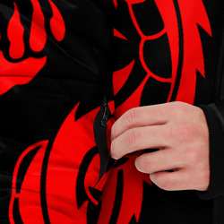 Куртка с принтом Аниме Токийские мстители: Красный дракон для мужчины, вид на модели спереди №3. Цвет основы: черный