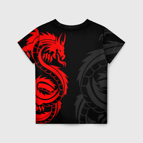 Детская футболка 3D Красный дракон тату red dragon tattoo, цвет 3D печать - фото 2