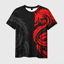Мужская футболка 3D Красный дракон тату red dragon tattoo