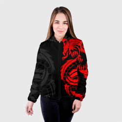 Женская куртка 3D Красный дракон тату red dragon tattoo - фото 2