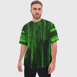 Мужская футболка oversize 3D Матрица двоичный код - фото 2