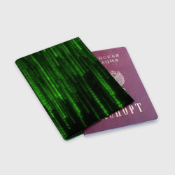 Обложка для паспорта матовая кожа Матрица двоичный код - фото 2