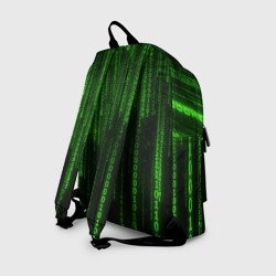 Рюкзак с принтом Матрица двоичный код для любого человека, вид сзади №1. Цвет основы: белый