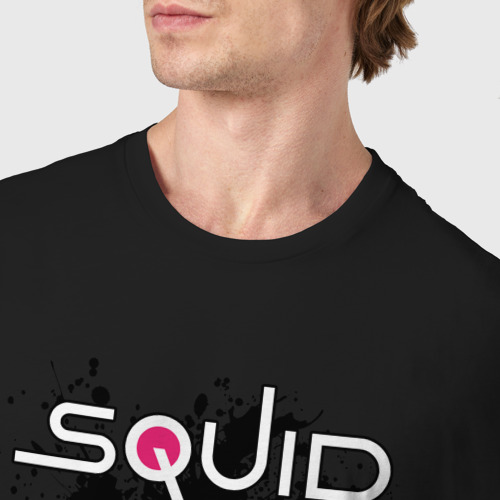 Мужская футболка хлопок с принтом Squid game guard killer, фото #4