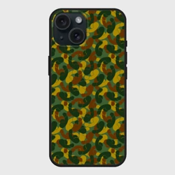 Чехол силиконовый для Apple iPhone 15 матовый Бесстыдник камуфляж