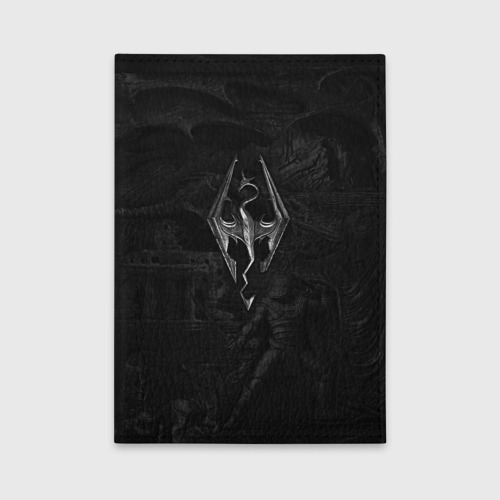 Обложка для автодокументов Фреска из Скайрима, цвет черный