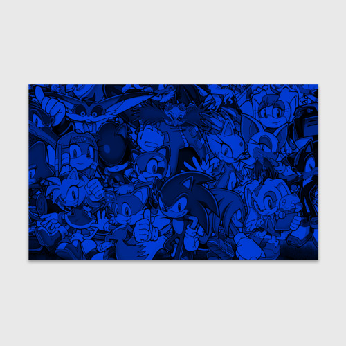 Бумага для упаковки 3D Sonic blue pattern синий ёж