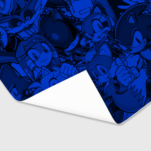 Бумага для упаковки 3D Sonic blue pattern синий ёж - фото 3