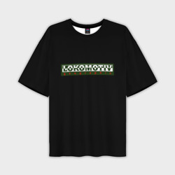 Мужская футболка oversize 3D Lokomotiv logo black style