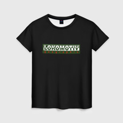 Женская футболка 3D Lokomotiv logo black style