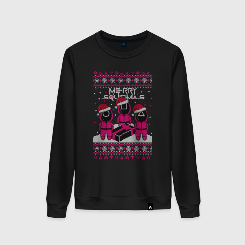 Женский свитшот хлопок  Sweater Squidmas, цвет черный