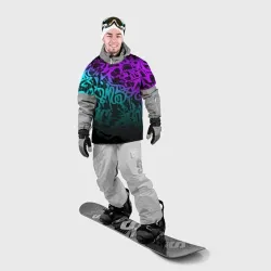 Накидка на куртку 3D Неоновое граффити neon