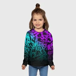 Детский лонгслив 3D Неоновое граффити neon - фото 2