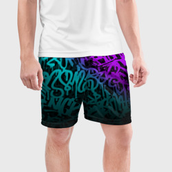 Мужские шорты спортивные Неоновое граффити neon - фото 2