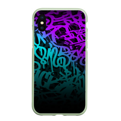 Чехол для iPhone XS Max матовый Неоновое граффити neon