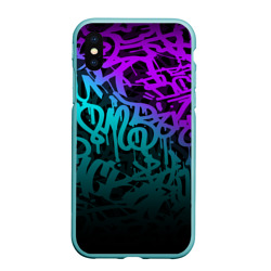 Чехол для iPhone XS Max матовый Неоновое граффити neon