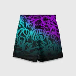 Детские спортивные шорты 3D Неоновое граффити neon