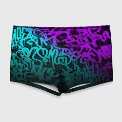 Мужские купальные плавки 3D Неоновое граффити neon