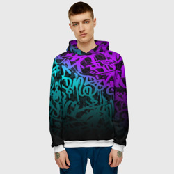 Мужская толстовка 3D Неоновое граффити neon - фото 2