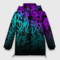 Женская зимняя куртка Oversize Неоновое граффити neon