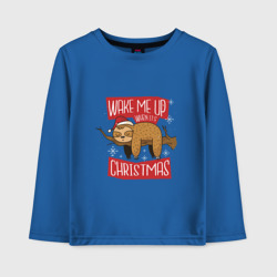 Детский лонгслив хлопок Wake me up when it's Christmas