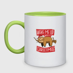Кружка двухцветная Wake me up when it's Christmas