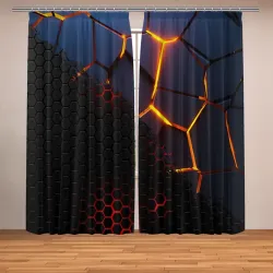 Фотошторы 3D разлом и стальная броня популярные текстуры