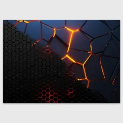 Поздравительная открытка 3D разлом и стальная броня популярные текстуры