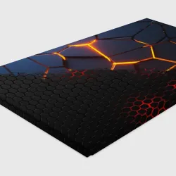 Холст прямоугольный 3D разлом и стальная броня популярные текстуры - фото 2