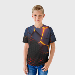 Детская футболка 3D 3D разлом и стальная броня популярные текстуры - фото 2