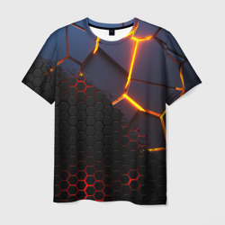 Мужская футболка 3D 3D разлом и стальная броня популярные текстуры