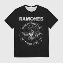 Мужская футболка 3D Сердце Рамонс