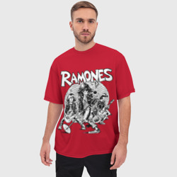 Мужская футболка oversize 3D BW Ramones - фото 2