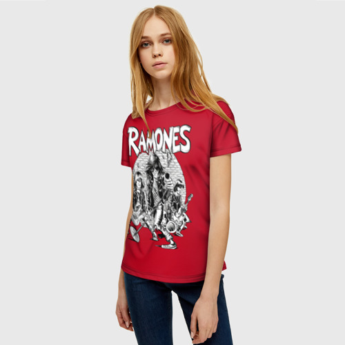 Женская футболка 3D BW Ramones, цвет 3D печать - фото 3