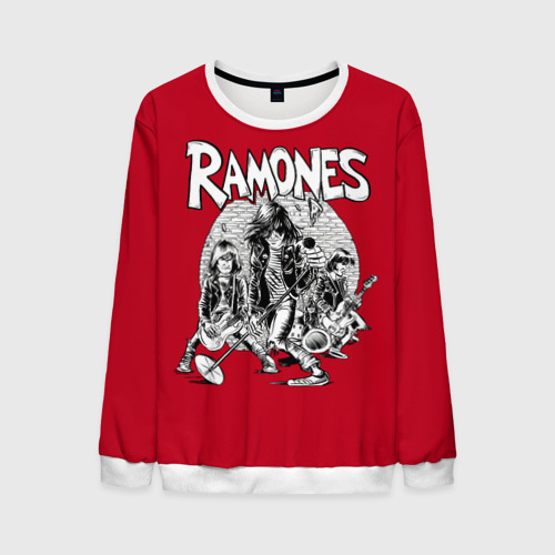 Мужской свитшот 3D BW Ramones, цвет белый