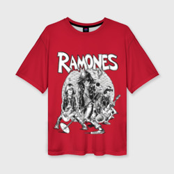 Женская футболка oversize 3D BW Ramones