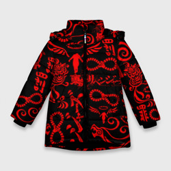 Зимняя куртка для девочек 3D Токийские мстители красные тату