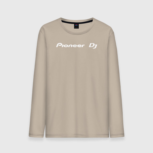 Мужской лонгслив хлопок Pioneer DJ - Logo White, цвет миндальный