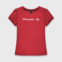 Женская футболка хлопок Slim Pioneer DJ - Logo White