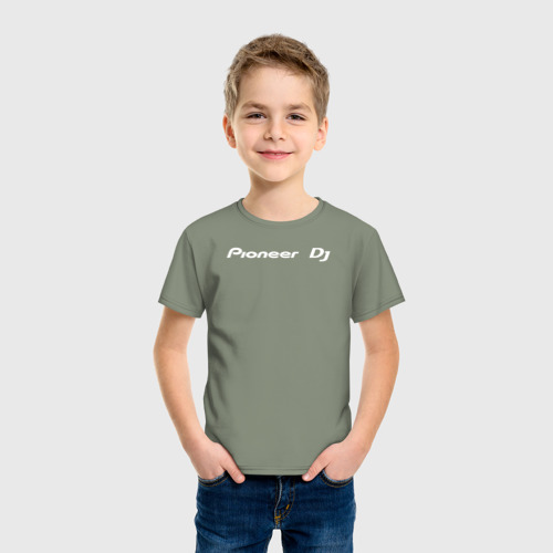 Детская футболка хлопок Pioneer DJ - Logo White, цвет авокадо - фото 3