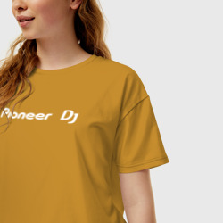 Женская футболка хлопок Oversize Pioneer DJ - Logo White - фото 2