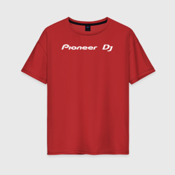 Женская футболка хлопок Oversize Pioneer DJ - Logo White