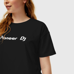 Женская футболка хлопок Oversize Pioneer DJ - Logo White - фото 2