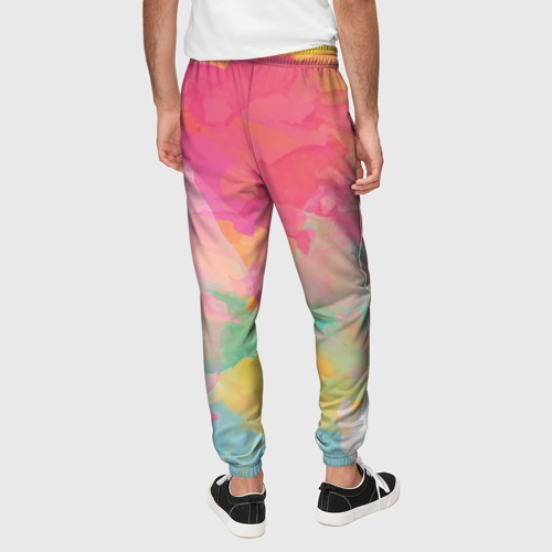 Мужские брюки 3D Радужная акварель, цвет 3D печать - фото 5