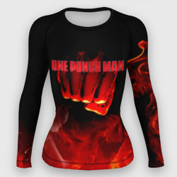 Женский рашгард 3D Кулак One Punch-Man в огне