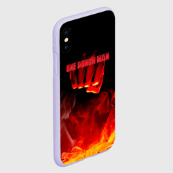 Чехол для iPhone XS Max матовый Кулак One Punch-Man в огне - фото 2