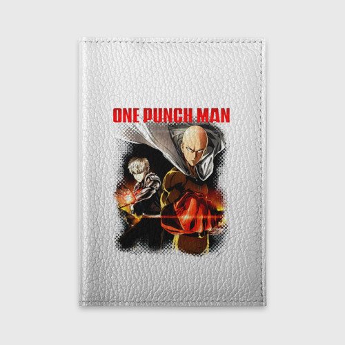 Обложка для автодокументов Сайтама и Генос One Punch-Man, цвет фиолетовый